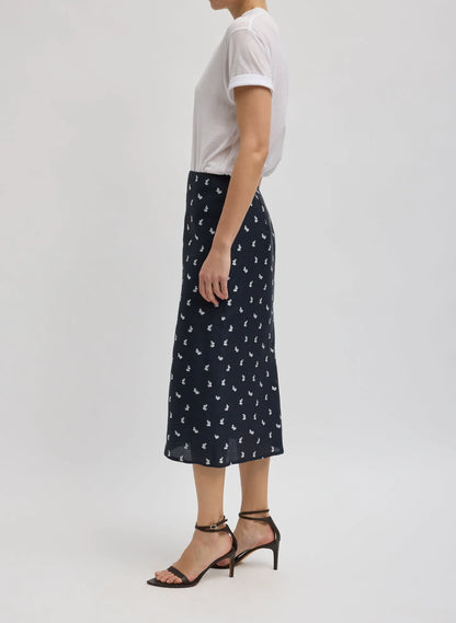 Silk Gazar Jacquard Pencil Skirt