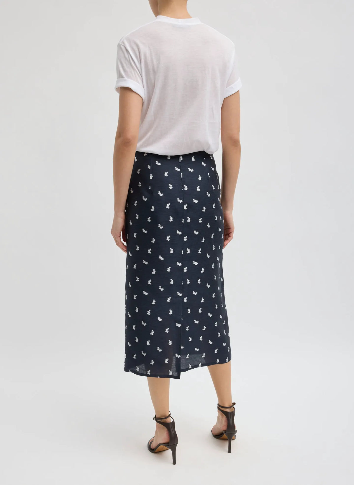 Silk Gazar Jacquard Pencil Skirt