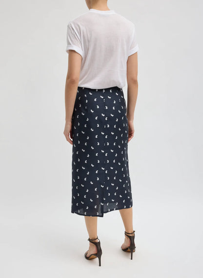 Silk Gazar Jacquard Pencil Skirt