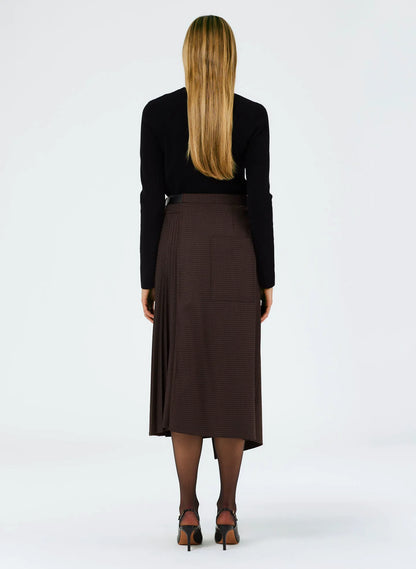 Jett Suiting Pleated Wrap Skirt
