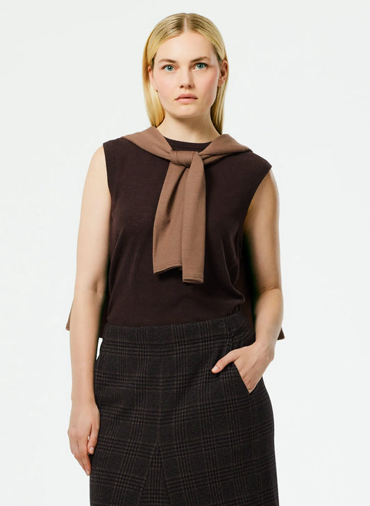 Skinlike Mercerized Wool Sleeveless Sweater