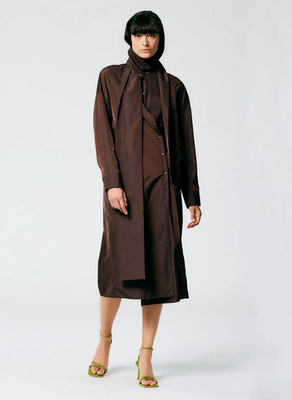Italian Sporty Nylon Davenport Shirtdress