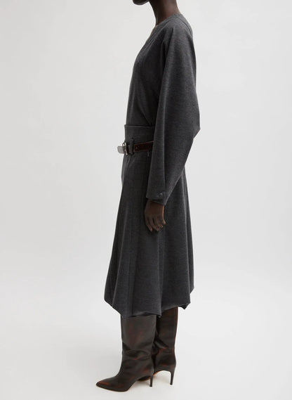 Melange Jersey Tucked Panel Skirt