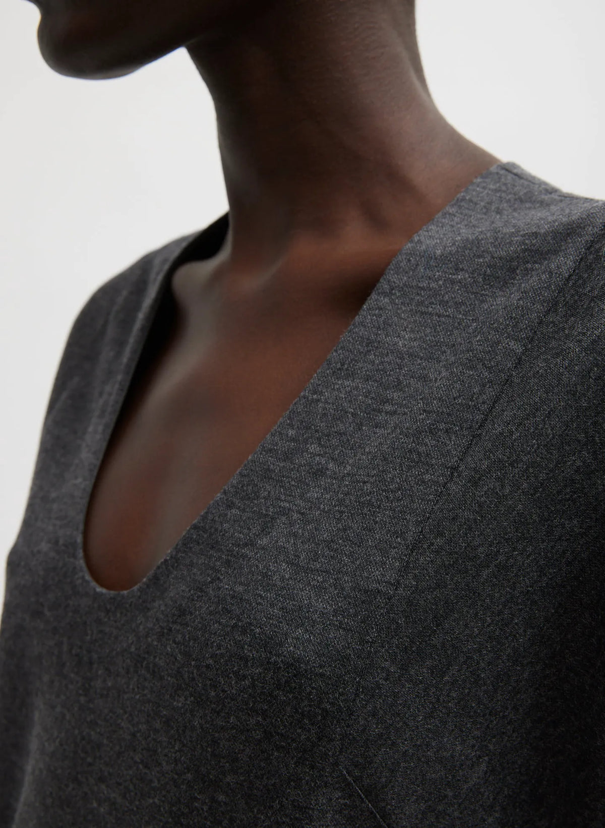 Melange Jersey U-Neck Top