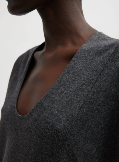 Melange Jersey U-Neck Top