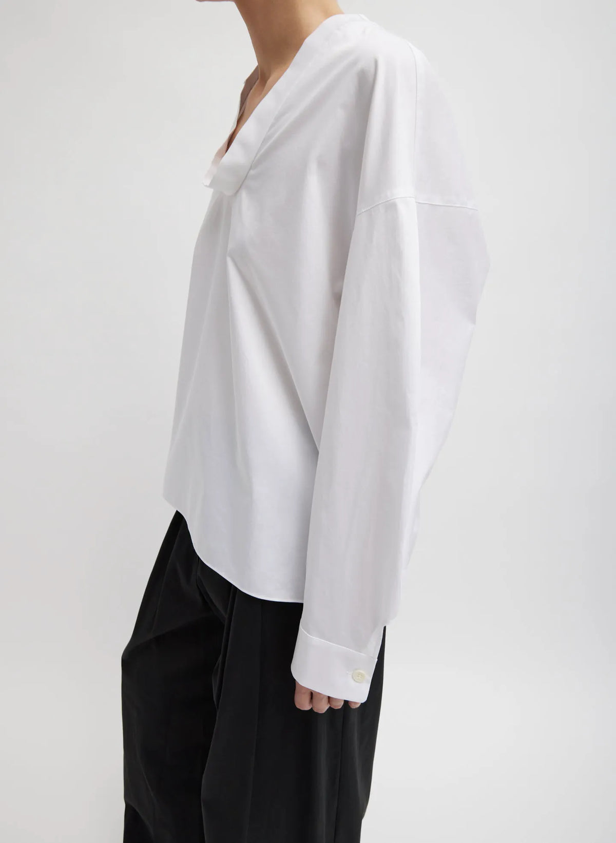 Eco Poplin Scoopneck Top