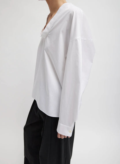 Eco Poplin Scoopneck Top