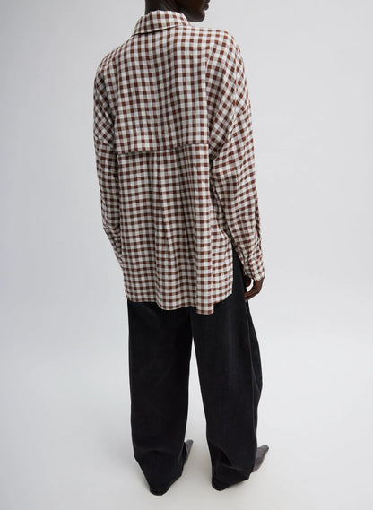 Gingham Drape Oversized Shirt