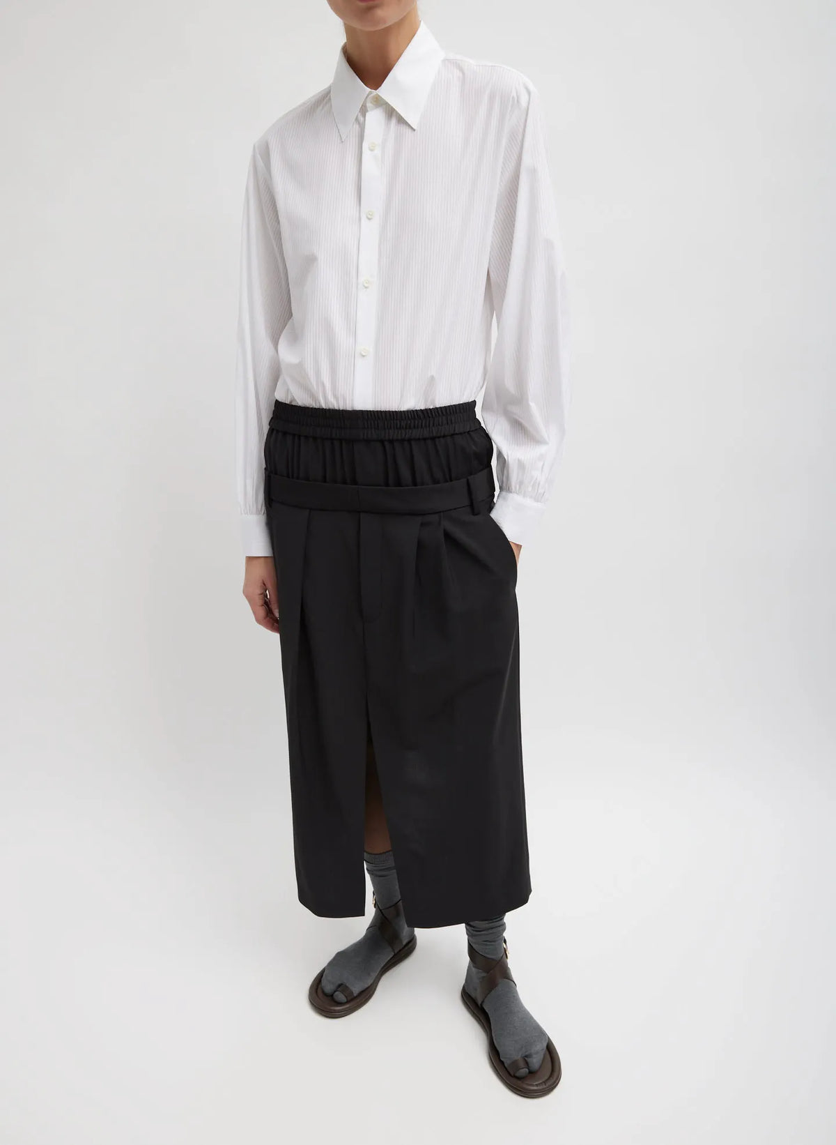 Gossamer Stripe Bishop Sleeve Shirt