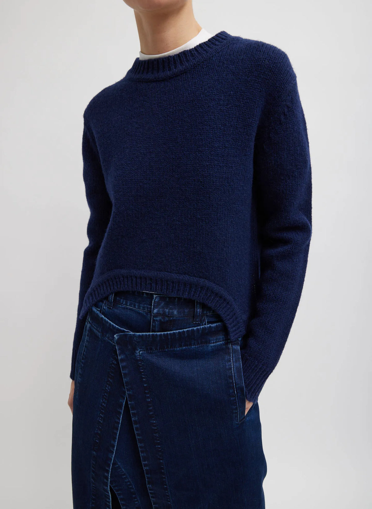 Soft Lambswool Shrunken Crewneck Pullover