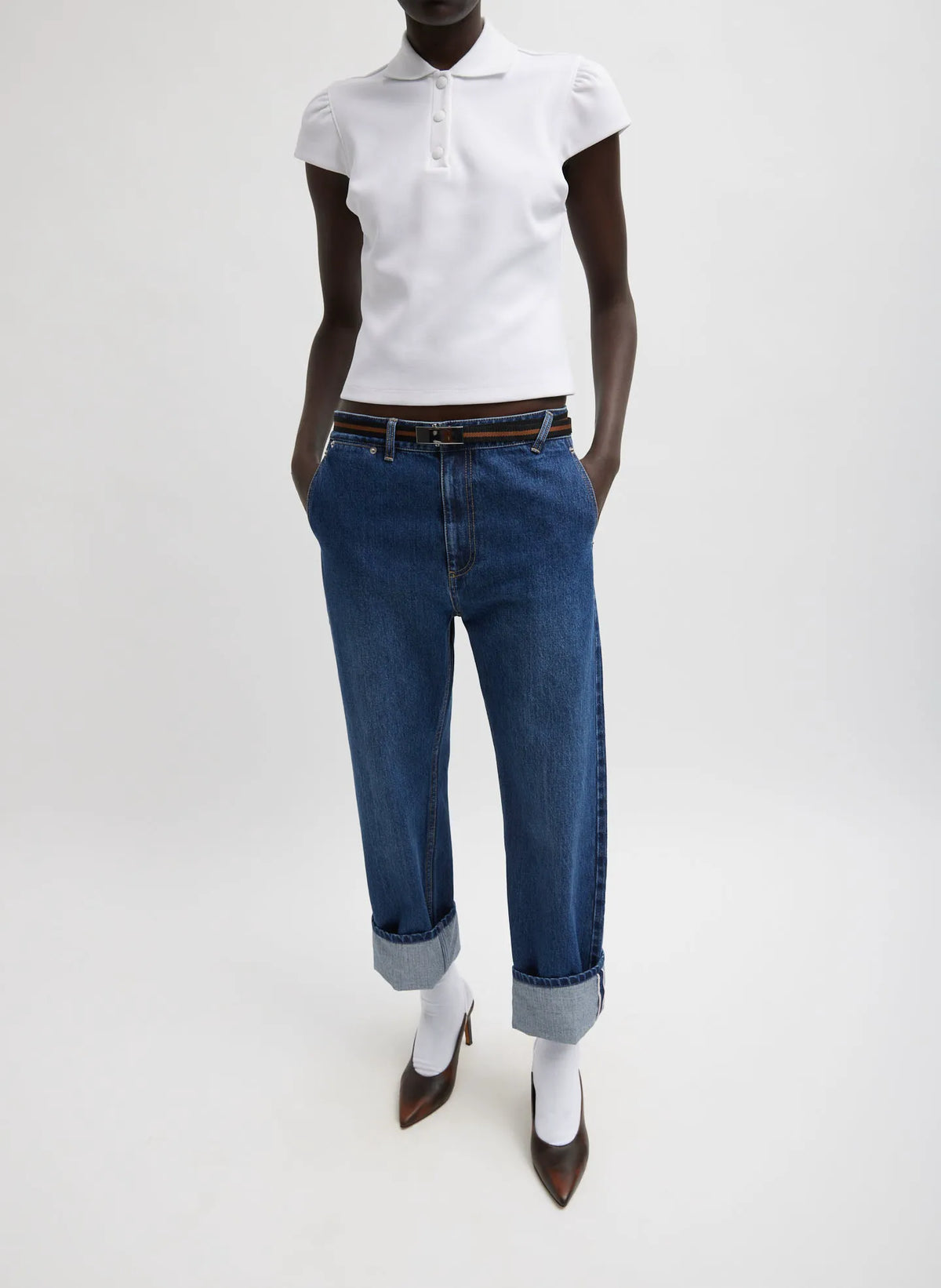 Luxe Pique Shrunken Polo Shirt