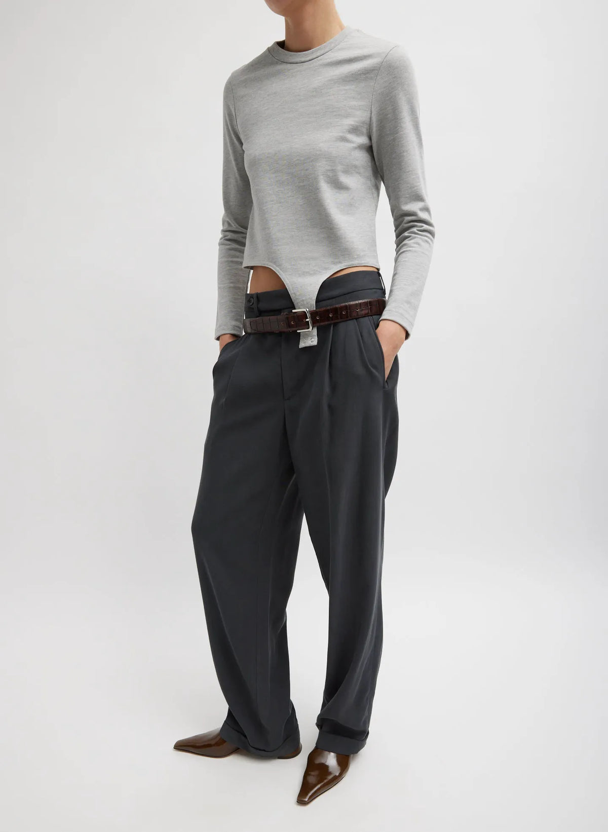 Perfect T-Shirt Shrunken Crewneck With Straps