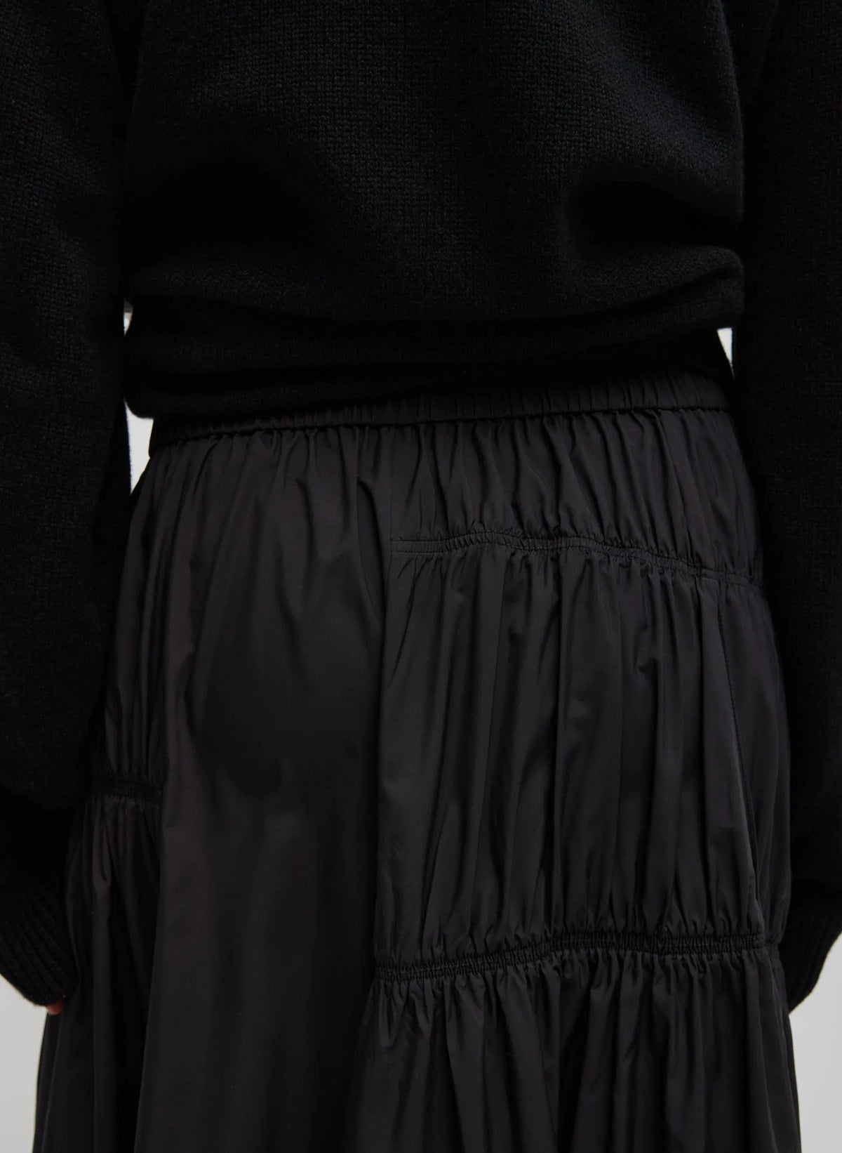 Shirred Nylon Paneled Skirt