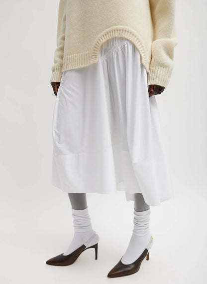 Shirred Nylon Paneled Skirt