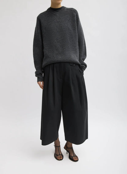 Bio Twill Triple Pleat Cropped Pant