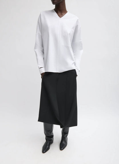 Eco Poplin V-Neck Dolman Top