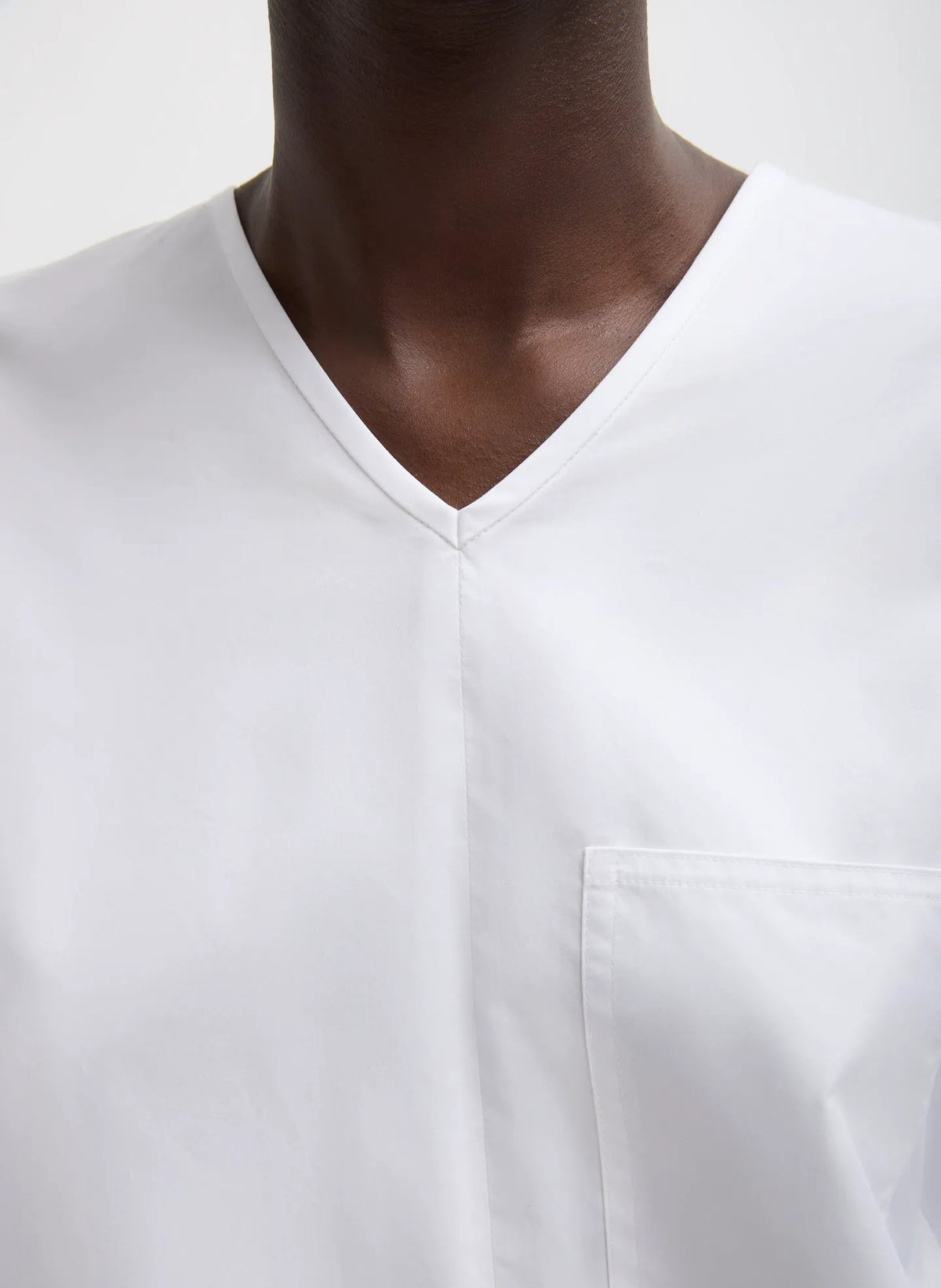 Eco Poplin V-Neck Dolman Top
