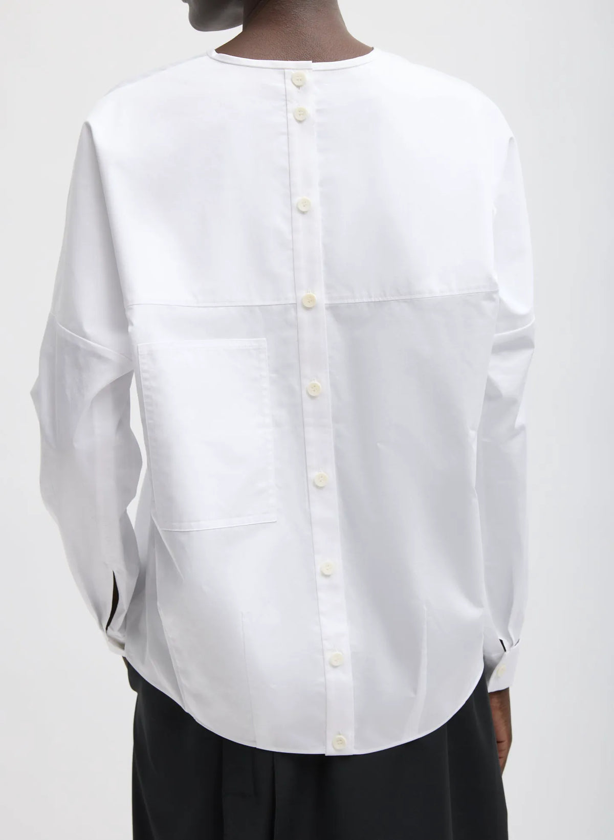 Eco Poplin V-Neck Dolman Top