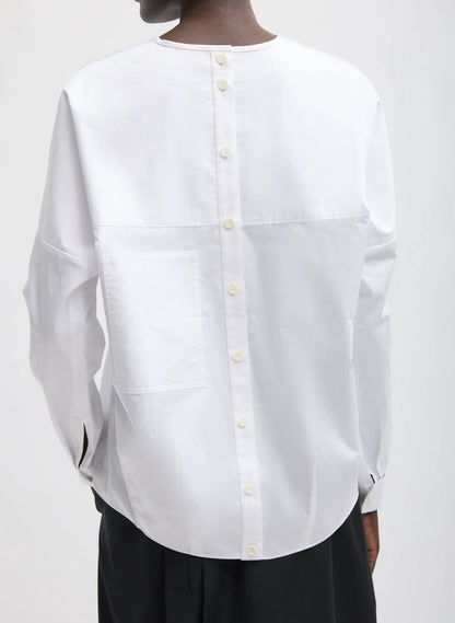 Eco Poplin V-Neck Dolman Top