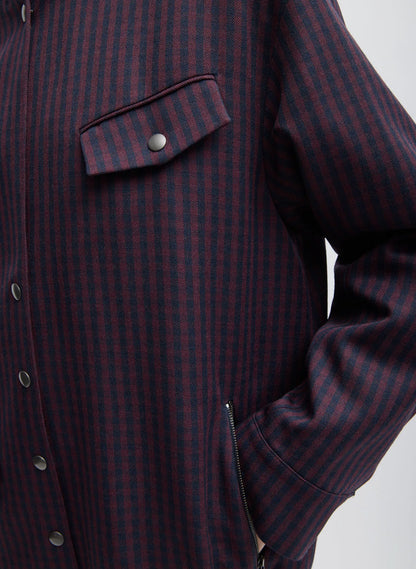 Jules Wool Gingham Long Belted Bomber