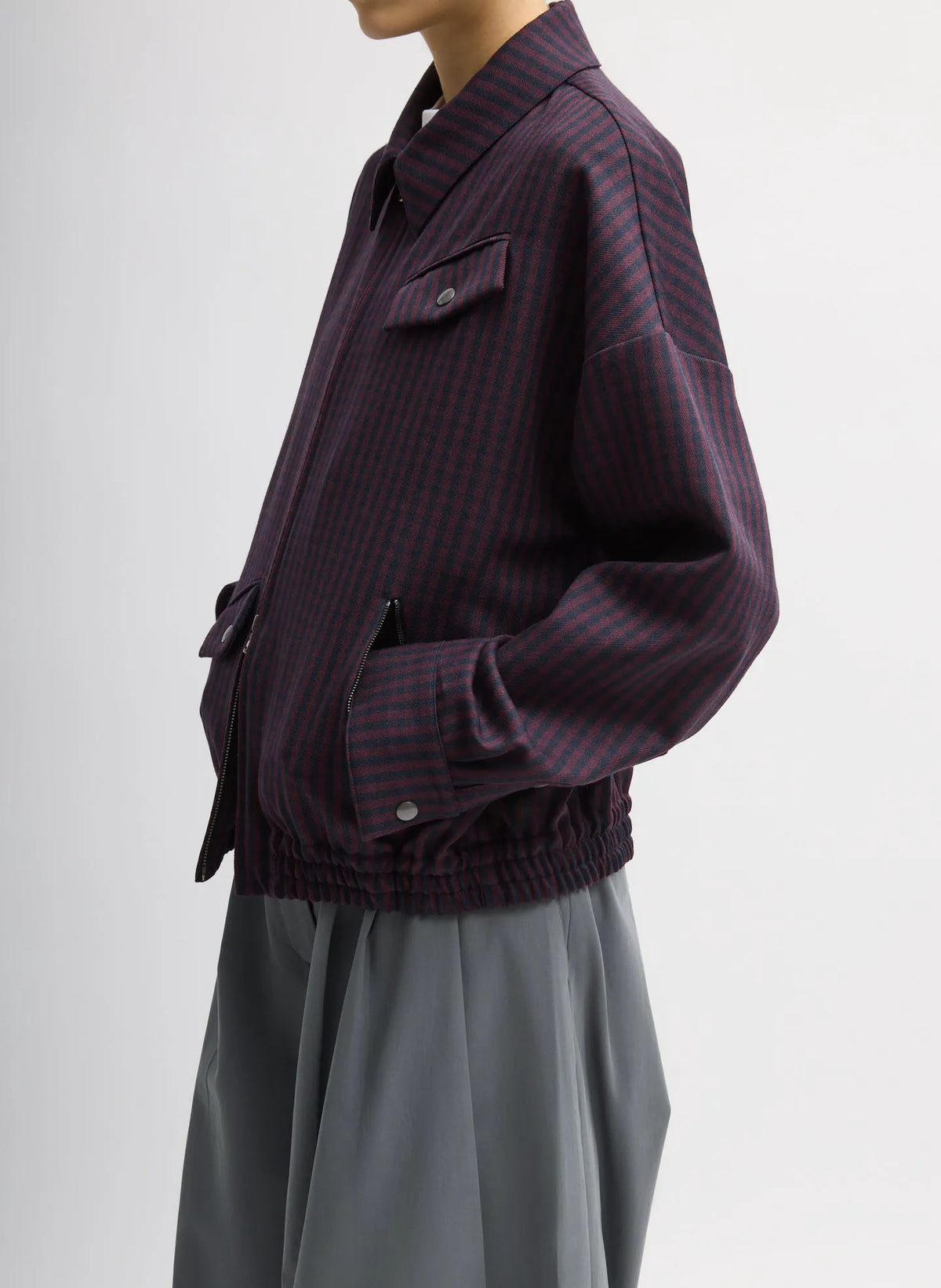 Jules Wool Gingham Bomber Jacket
