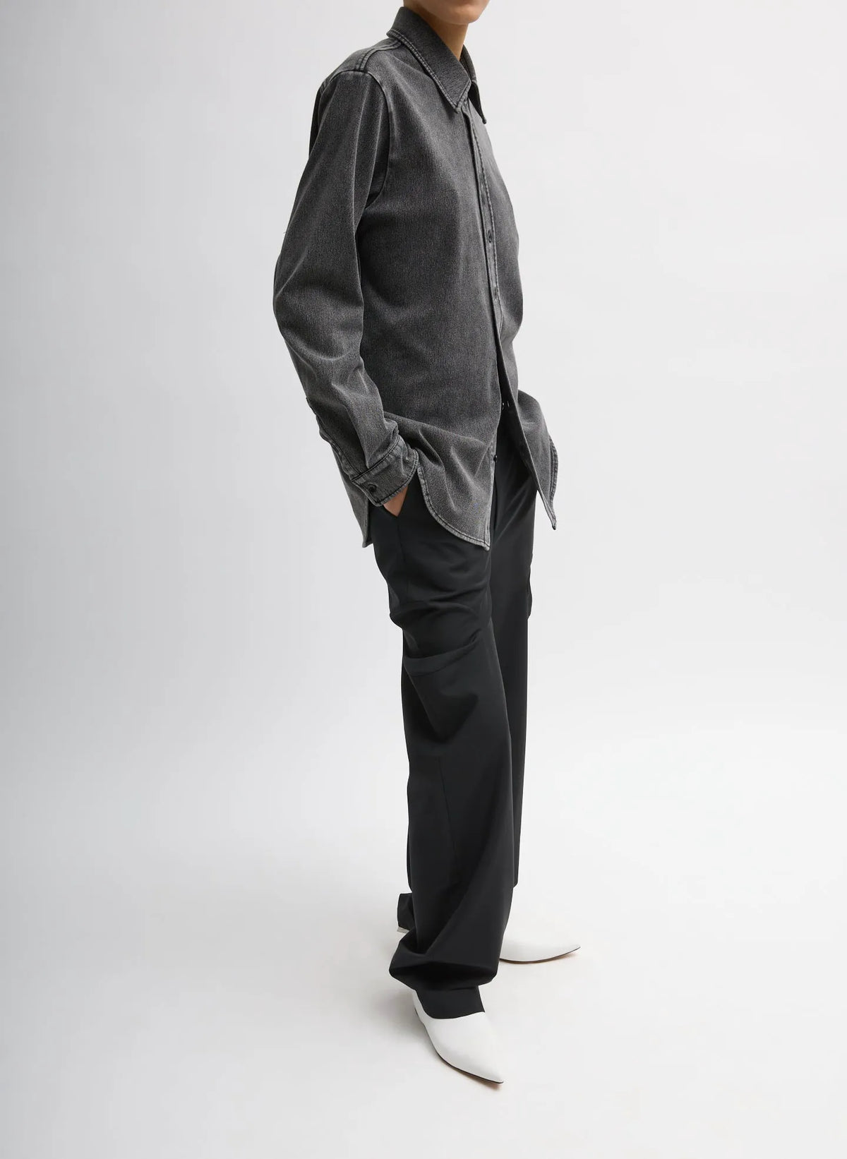 Stretch Denim Easy Shirt