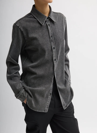 Stretch Denim Easy Shirt
