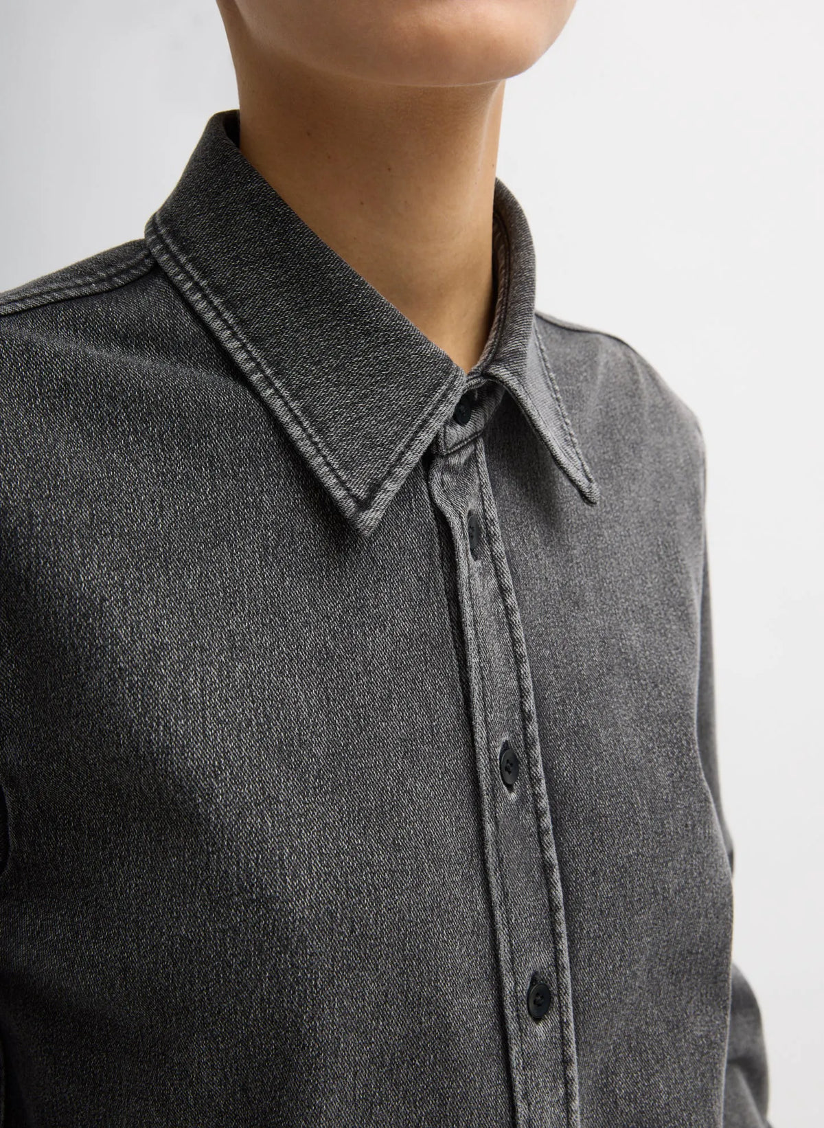 Stretch Denim Easy Shirt