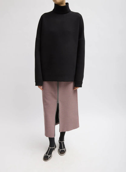 Leon Check Midi Trouser Zip Skirt