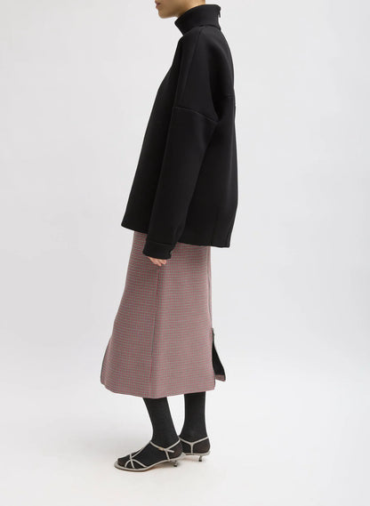 Leon Check Midi Trouser Zip Skirt