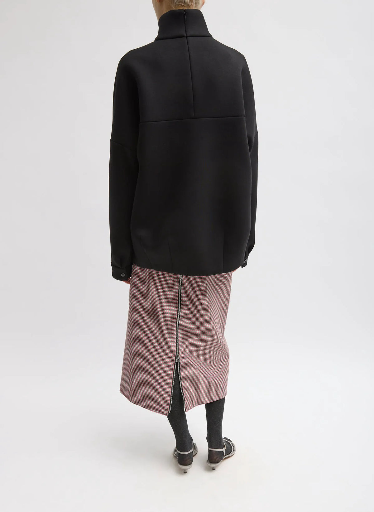 Leon Check Midi Trouser Zip Skirt