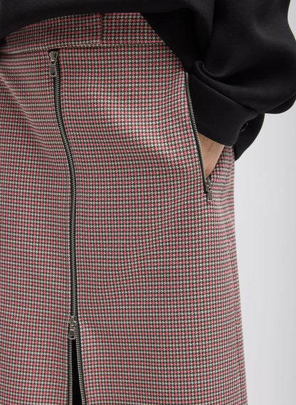 Leon Check Midi Trouser Zip Skirt