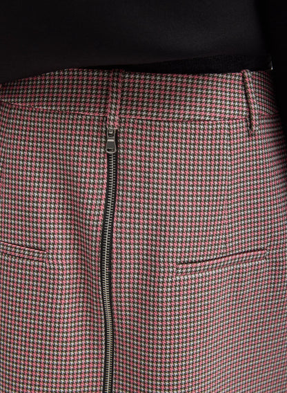Leon Check Midi Trouser Zip Skirt