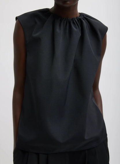 Lotte Nylon Shirred Neck Top