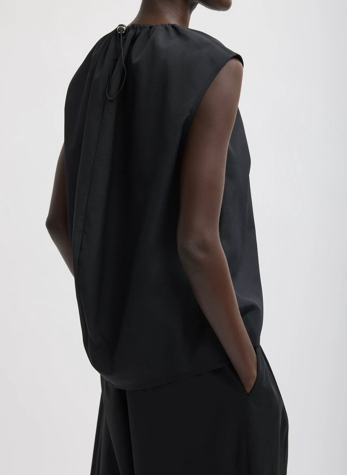 Lotte Nylon Shirred Neck Top