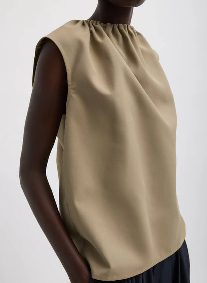 Lotte Nylon Shirred Neck Top