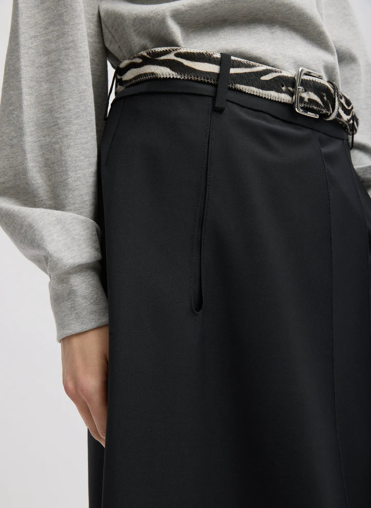 Recycled Tropical Wool Pliée Skirt