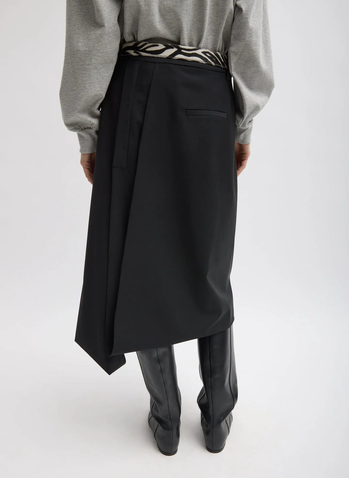 Recycled Tropical Wool Pliée Skirt