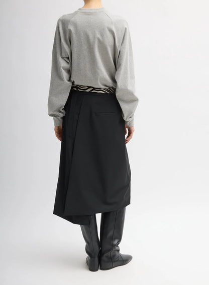 Recycled Tropical Wool Pliée Skirt