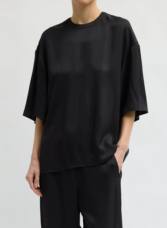 Eco Acetate Viscose Easy T-Shirt with Slit Detail