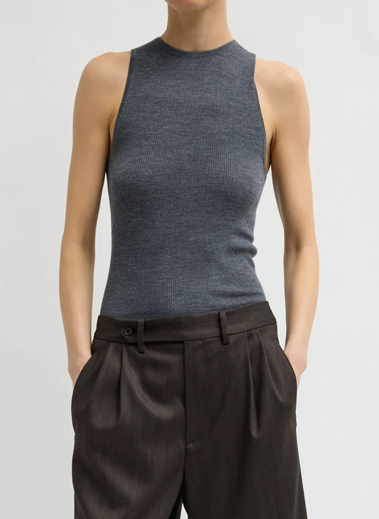 Feather Weight Ribbed Cut Out Tank Top