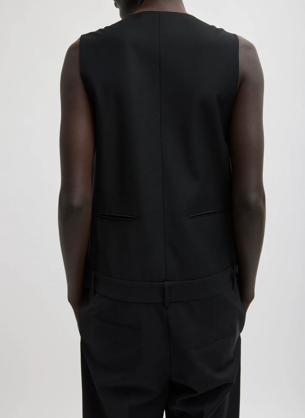 Recycled Tropical Wool Tuxedo Jumpsuit