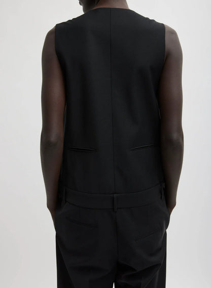 Recycled Tropical Wool Tuxedo Jumpsuit