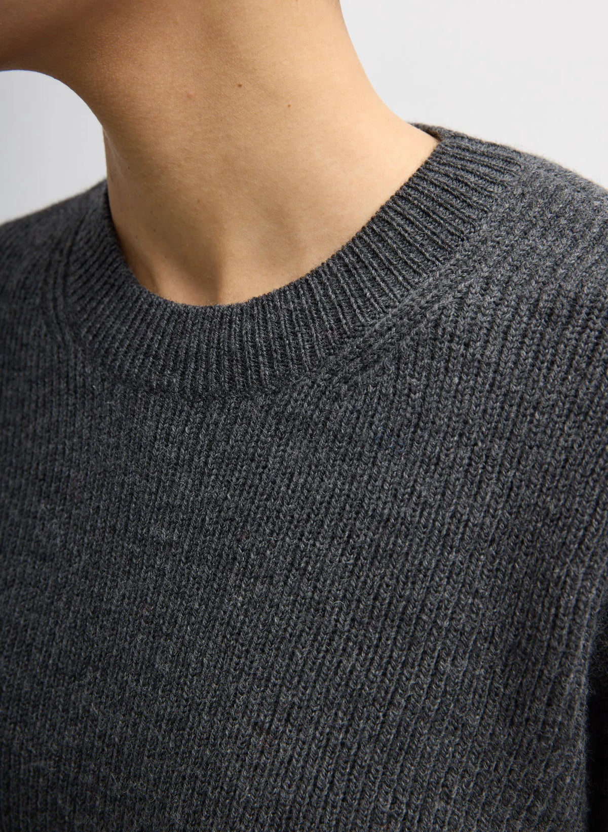 Cardigan Stitch Split Front Crewneck Easy Pullover