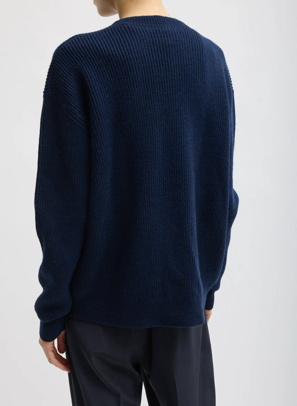Cardigan Stitch Split Front Crewneck Easy Pullover