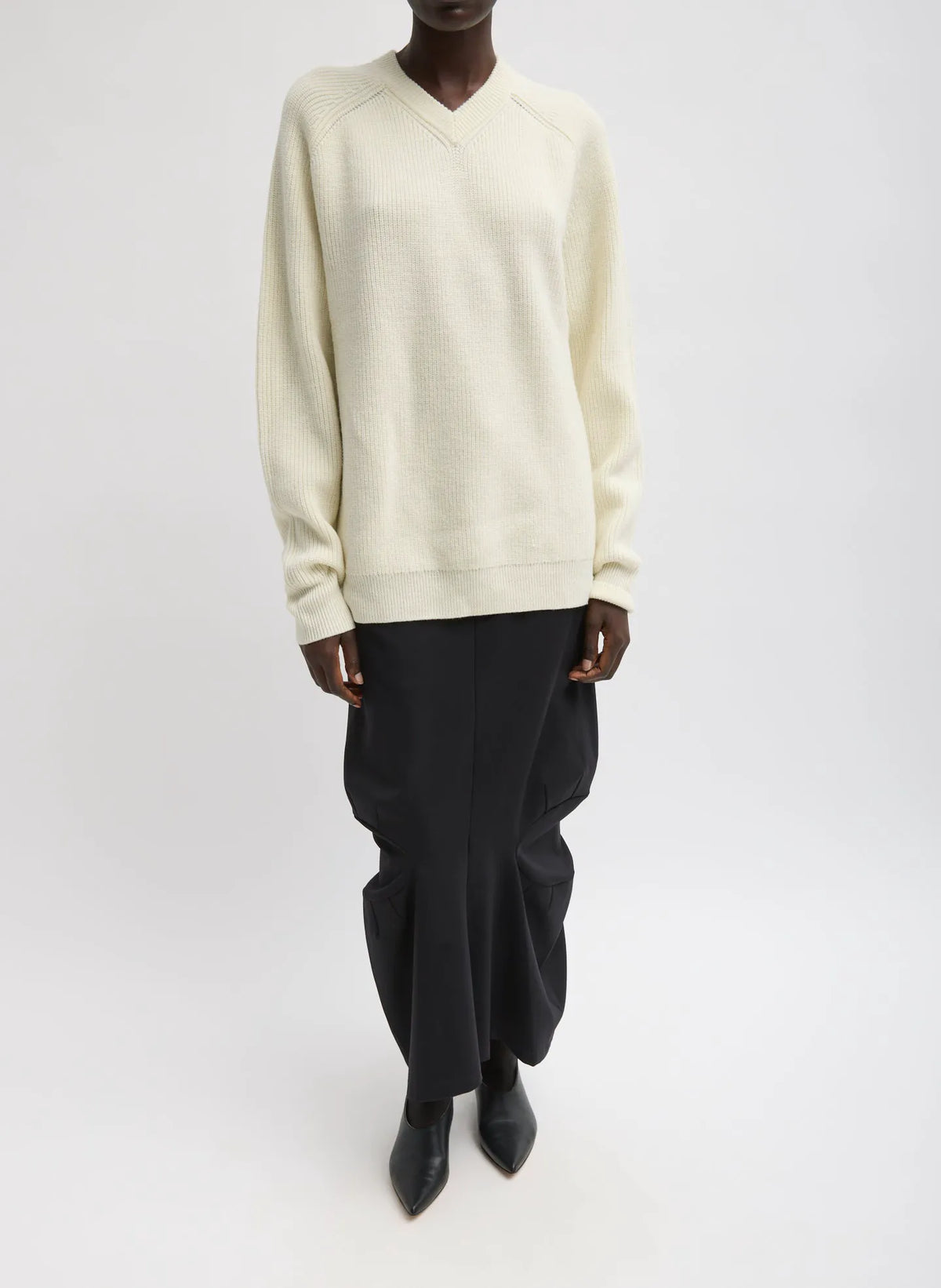 Cardigan Stitch V-Neck Easy Pullover