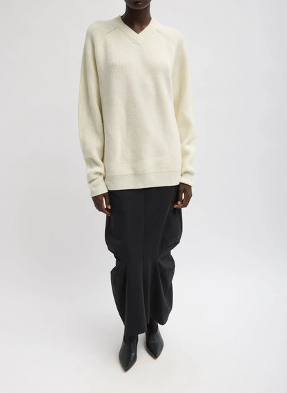Cardigan Stitch V-Neck Easy Pullover
