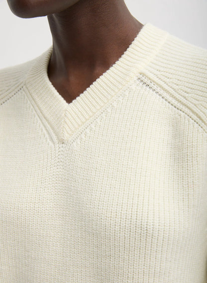 Cardigan Stitch V-Neck Easy Pullover