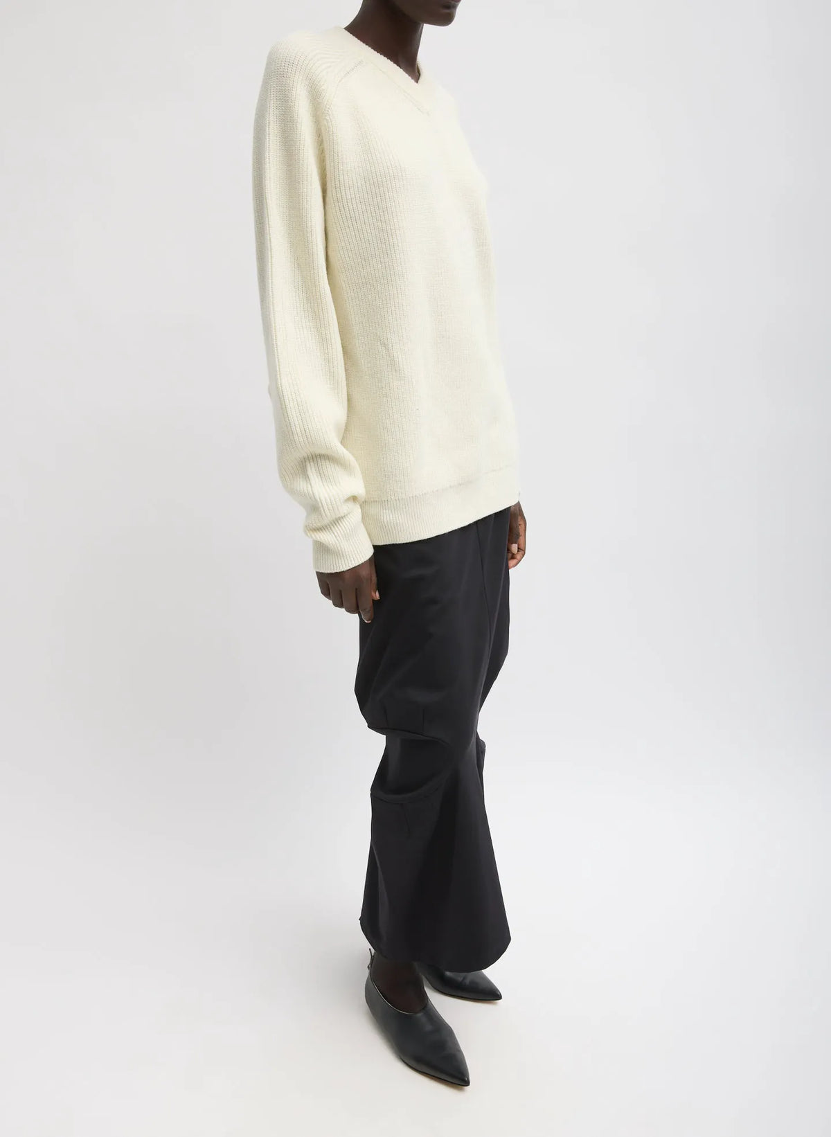 Cardigan Stitch V-Neck Easy Pullover