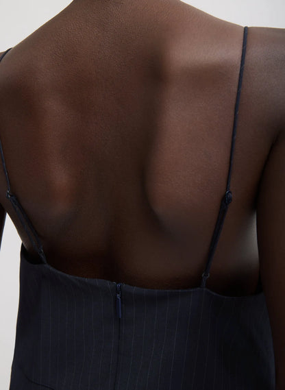 Mier Pinstripe Convertible Slip Dress